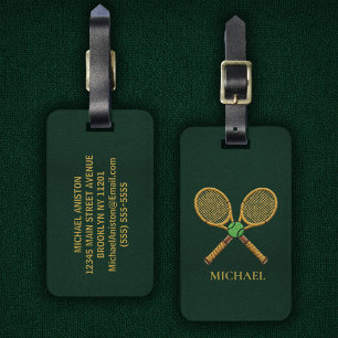 Étiquette À Bagage Raquettes de tennis tendance personnalisées       