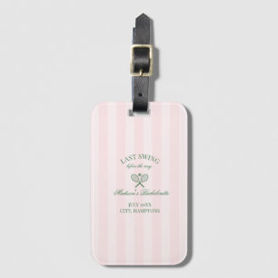 Étiquette À Bagage Raquettes de tennis vertes Shower de mariage rayé