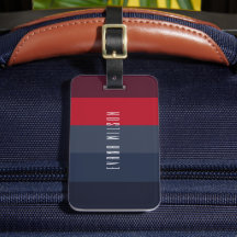 Rayures blocs de couleur minimale Navy et Rouge
