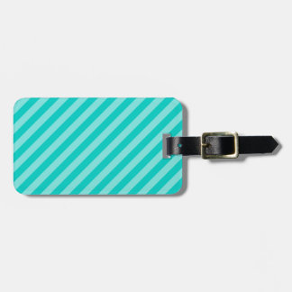Étiquette À Bagage Rayures d'Aqua et de turquoise