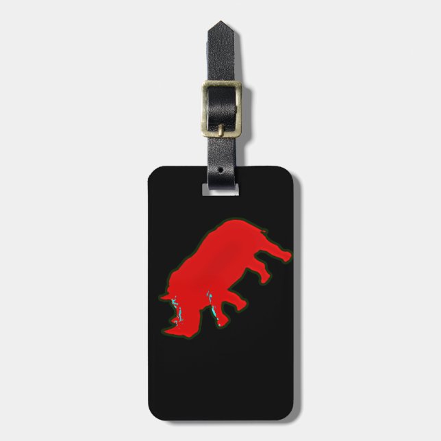 Étiquette À Bagage red africa rhinocerus (Devant Vertical)