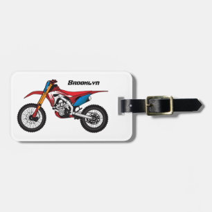 Étiquette À Bagage Red dirt bike motorcycle