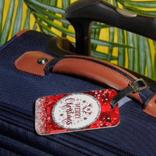 Étiquette À Bagage Red Gorgey Emerald Joyeux Noël