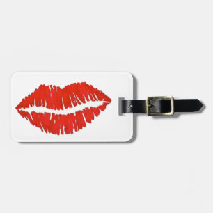 Étiquette À Bagage Red Lipstick Baiser Personnalisé Fashionista