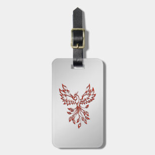 Étiquette À Bagage Red Phoenix se lève Silver