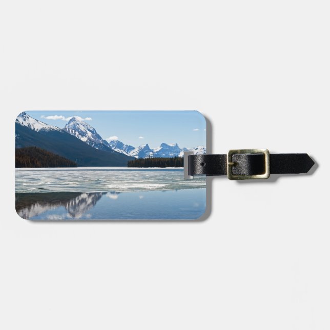 Étiquette À Bagage Réflexion du lac Maligne - Jasper, Alberta, Canada (Devant horizontal)