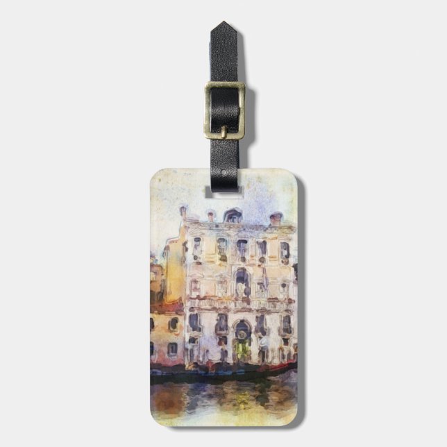 Étiquette À Bagage Regarde OD Venise faite dans l'aquarelle (Devant Vertical)