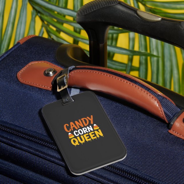 Étiquette À Bagage Reine Candy Corn Graphique Halloween_1 (Insitu Rectoal 1)
