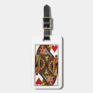 Étiquette À Bagage Reine d'étiquette de bagage de carte de coeurs
