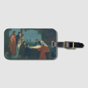 Étiquette À Bagage Religion vintage, Adoration des bergers