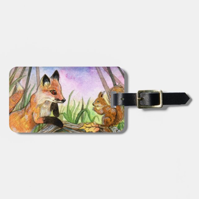Étiquette À Bagage Renard Et Écureuil (Devant horizontal)