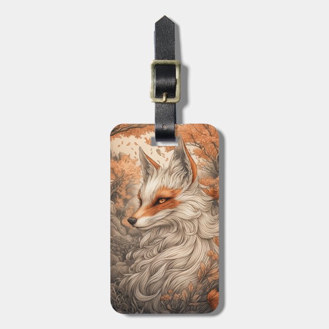 Étiquette À Bagage Renard japonais Kitsune (Devant Vertical)