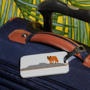 Étiquette À Bagage 🦊 Renard sur le Rocher