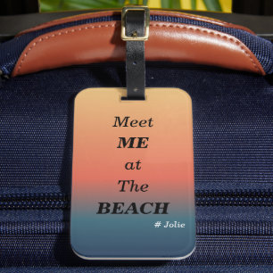 Étiquette À Bagage Rencontre-moi à la plage Couleur lever de soleil s