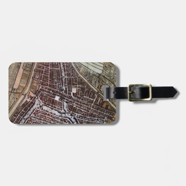 Étiquette À Bagage Réplique carte de la ville de Rotterdam 1652 (Devant horizontal)