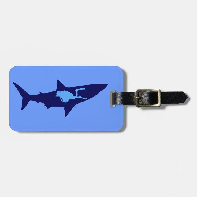 Étiquette À Bagage Requin diver shark (Devant horizontal)