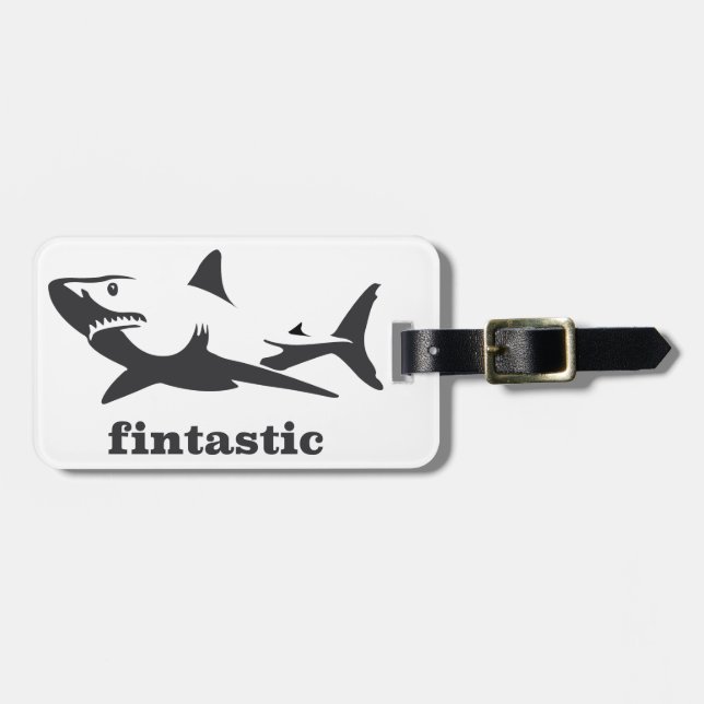 Étiquette À Bagage Requin - fintastic (Devant horizontal)