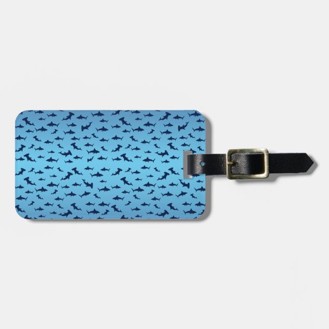 Étiquette À Bagage Requins de tête de marteau mutilles (Devant horizontal)