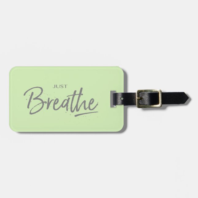 Étiquette À Bagage Respire, Yoga, Citation Zen (Devant horizontal)