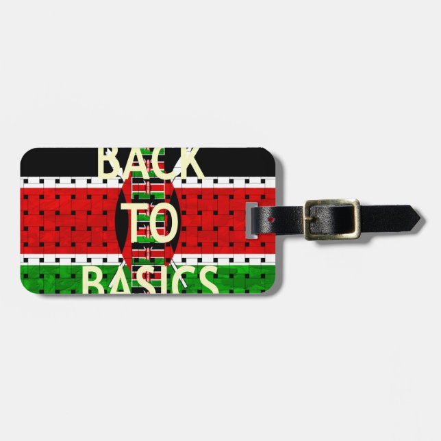 Étiquette À Bagage Retour aux bases : Kenya Drapeau Thème de la cultu (Devant horizontal)