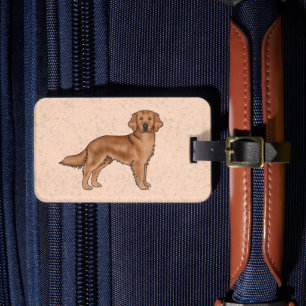 Étiquette À Bagage Retriever doré rouge acajou Chien de dessin animé