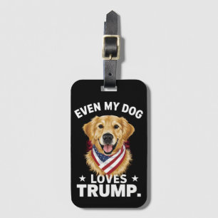 Étiquette À Bagage Retriever Même Mon Chien Aime Trump USA Drapeau