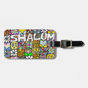 Étiquette À Bagage Retro 60s Psychedelic Shalom LOVE