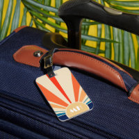 Rétro années 70 Starburst Sunrise Stripes Monogram