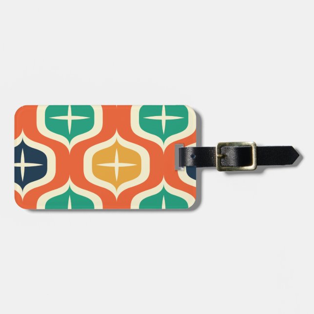 Étiquette À Bagage Retro Bright & Funky (Devant horizontal)