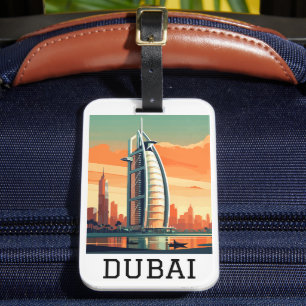 Étiquette À Bagage Retro Classic Travel Dubai UAE