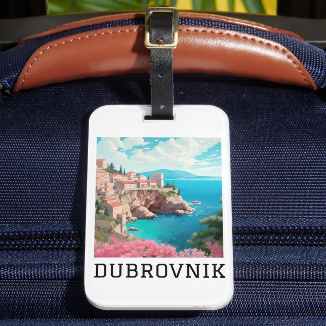 Étiquette À Bagage Retro Classique Dubrovnik Croatie (Insitu Rectoal 2)