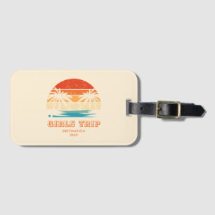Étiquette À Bagage Retro coucher de soleil Filles voyage bachelorette