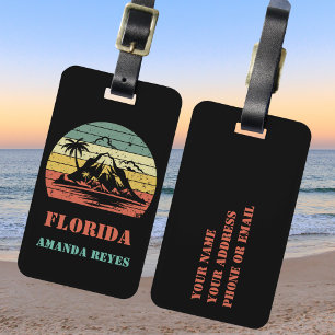Étiquette À Bagage Retro Floride personnalisée