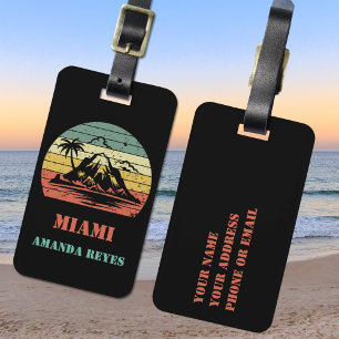 Étiquette À Bagage Retro Miami personnalisé