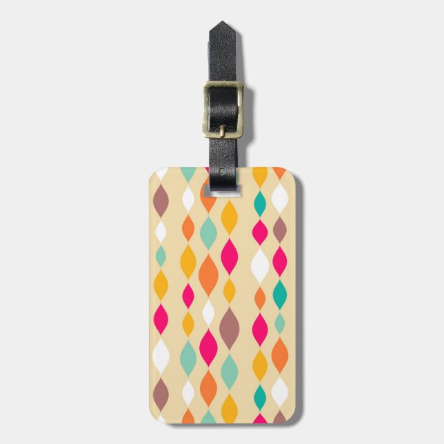 Étiquette À Bagage Rétro motif d'abrégé sur style (Devant Vertical)