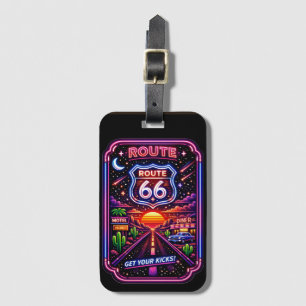 Étiquette À Bagage Rétro Néon Prenez Votre Pied Route 66