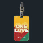 Étiquette À Bagage Retro One Love Poster Art Coloré Personnalisé<br><div class="desc">Retro One Love Poster Art Coloré Personnalisé</div>