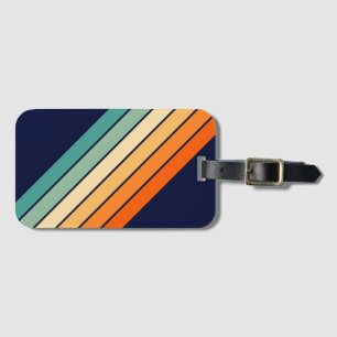 Étiquette À Bagage Retro Stripes Lignes élégantes les années 70 80s D