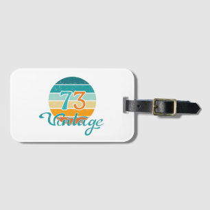 Étiquette À Bagage Retro Sunset 73 Vintage en détresse