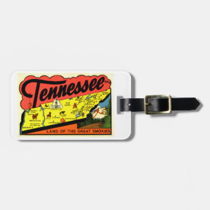 Étiquette À Bagage Retro Tennessee Artwork Salutations Great Smokies