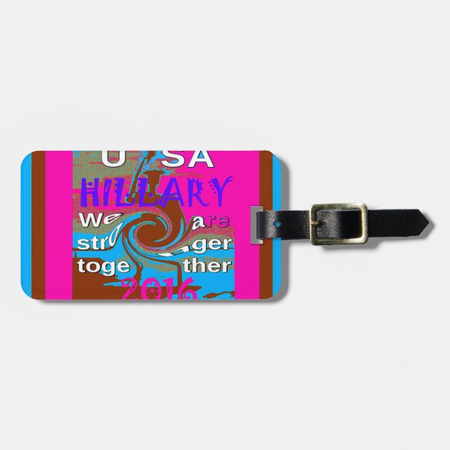 Étiquette À Bagage Retro USA Stronger Together Abstrait Art Print (Devant horizontal)