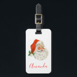 Étiquette À Bagage Rétro Vintage Jolly Santa Claus de Christmas<br><div class="desc">Une étiquette de bagage avec une photo festive rétro. Le vieux Père Noël Jolly avec ses joues rousses et son sourire chaleureux et amical. Un peu de nostalgie de l'ancienne école pour les vieux temps,  cette image rappelle les souvenirs des célébrations du passé de Noël.</div>