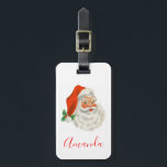 Étiquette À Bagage Rétro Vintage Jolly Santa Claus de Christmas<br><div class="desc">Une étiquette de bagage avec une photo festive rétro. Le vieux Père Noël Jolly avec ses joues rousses et son sourire chaleureux et amical. Un peu de nostalgie de l'ancienne école pour les vieux temps,  cette image rappelle les souvenirs des célébrations du passé de Noël.</div>