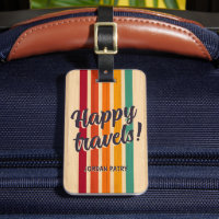 Retro Vintage Stripes Nom personnalisé Voyages heu