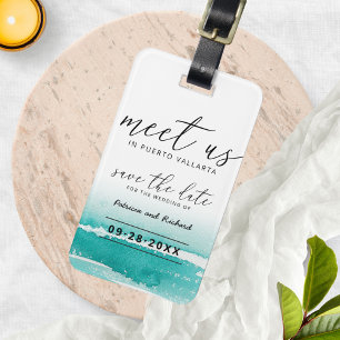 Étiquette À Bagage Retrouvez-Nous À La Destination Teal Wedding Enreg