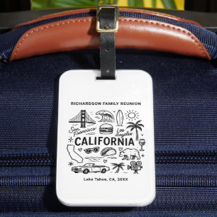 Étiquette À Bagage Réunion de famille en Californie personnalisée