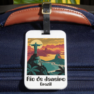 Étiquette À Bagage Rio de Janeiro Brésil Voyage Art Coloré