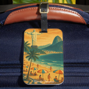 Étiquette À Bagage Rio de Janeiro colorée Brésil Plage Copacabana