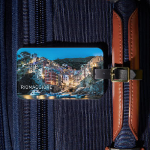 Étiquette À Bagage Riomaggiore Cinque Terre La Spezia Italie Panorama