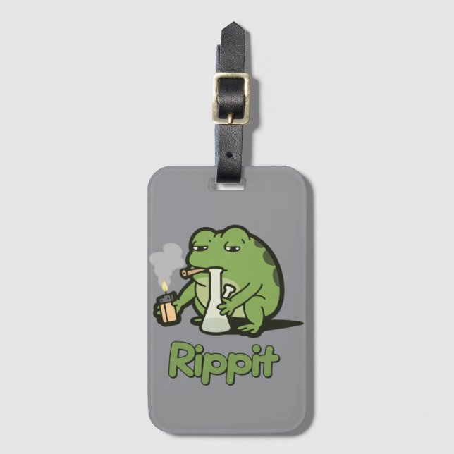 Étiquette À Bagage Rippit Funny Frog Stoner Gift, Stoner Girls Frog  (Devant Vertical)